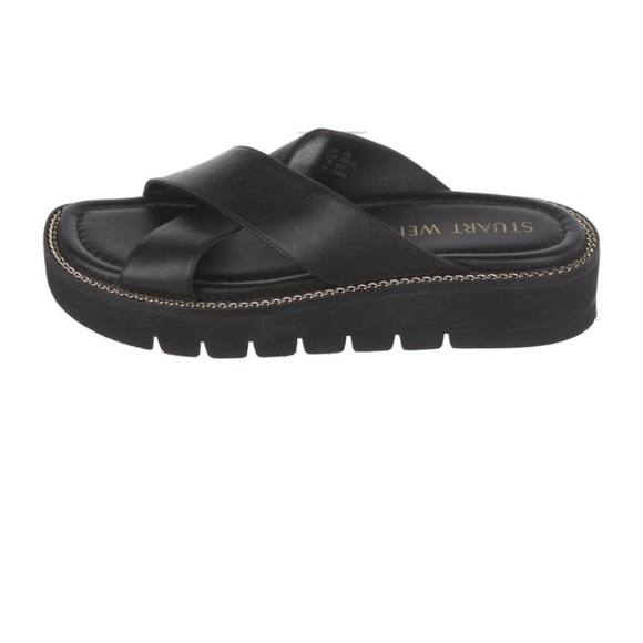 Stuart Weitzman Black Crisscross Sandals - Picture 1 of 4